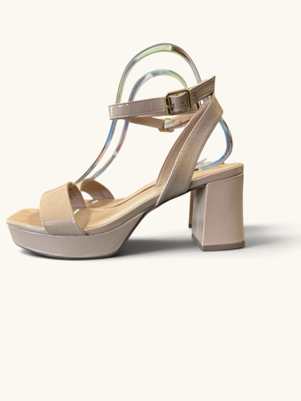 Rachel Zoe platform patent-leather  square toe block heel Blush 7.5 - Picture 4 of 14
